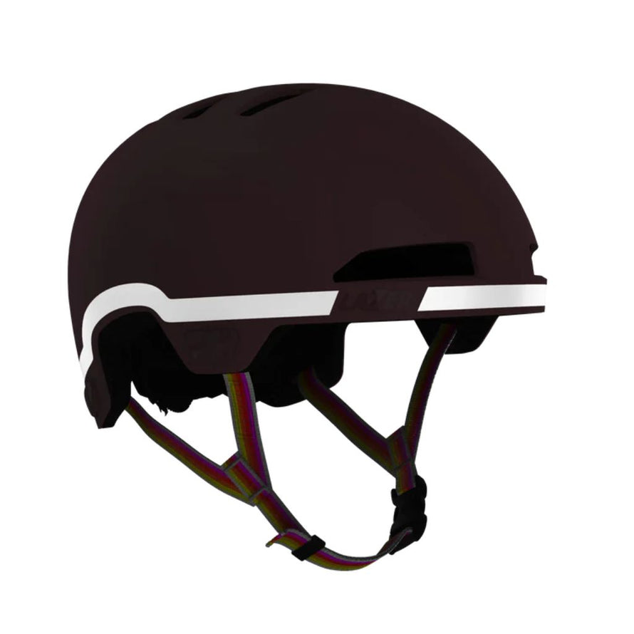 Casque vélo enfant ado GoFluo Maze Lazer haute visibilité protection optimale kineticore design urbain khaki vue de nuit