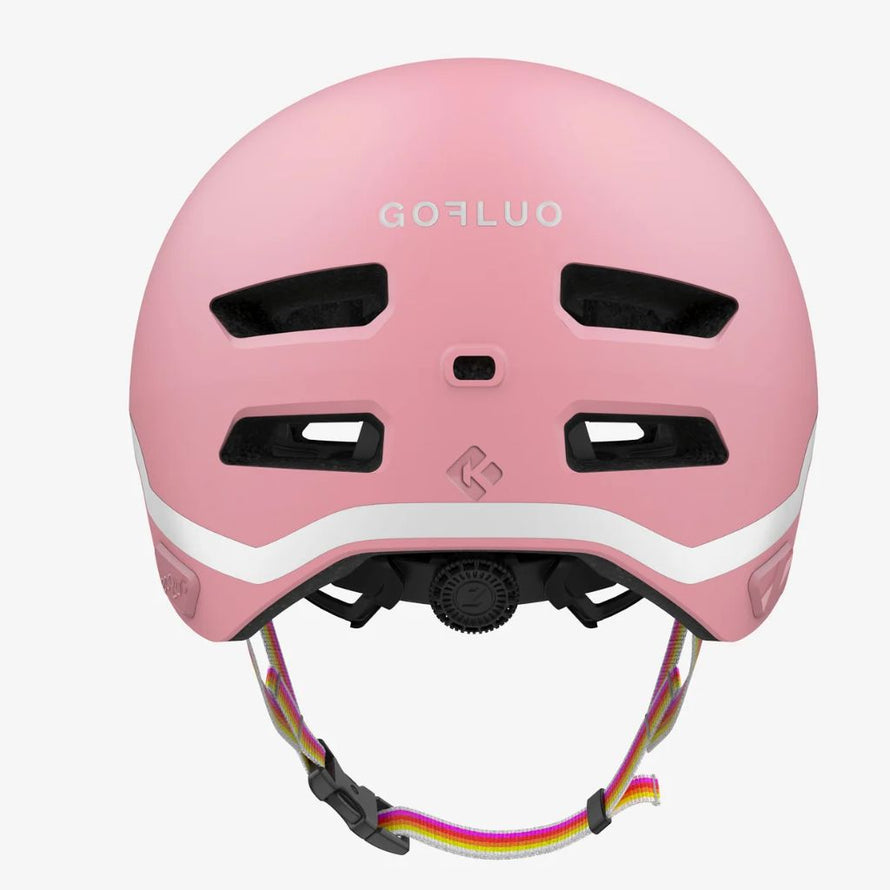 Casque vélo enfant ado GoFluo Maze Lazer haute visibilité protection optimale kineticore urbain soft pink