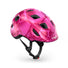 Casque vélo enfant Hourra MET rose avec motifs coeurs noirs, compatible siège vélo enfant pour sécurité et confort