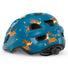 Casque vélo enfant Hourra MET bleu avec motifs chiens et réglage arrière, compatible siège vélo enfant pour sécurité et confort