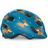 Casque vélo enfant Hourra MET bleu avec motifs chiens et ventilation, conçu pour siège vélo enfant sécurisé