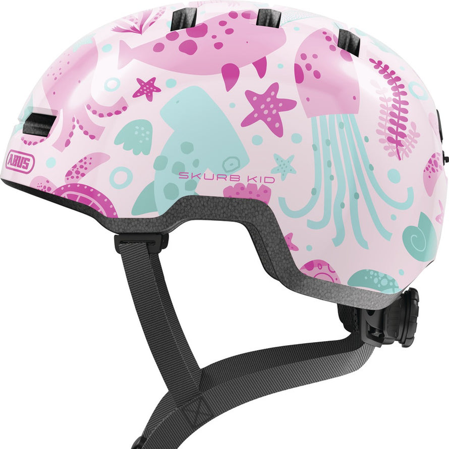 Casque de velo enfant Skurb Kid Abus motif ocean rose pour securite et confort des petits cyclistes