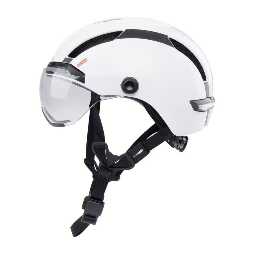 Casque vélo blanc avec leds clignotants Contex Como de la marque 33 pour sécurité et confort