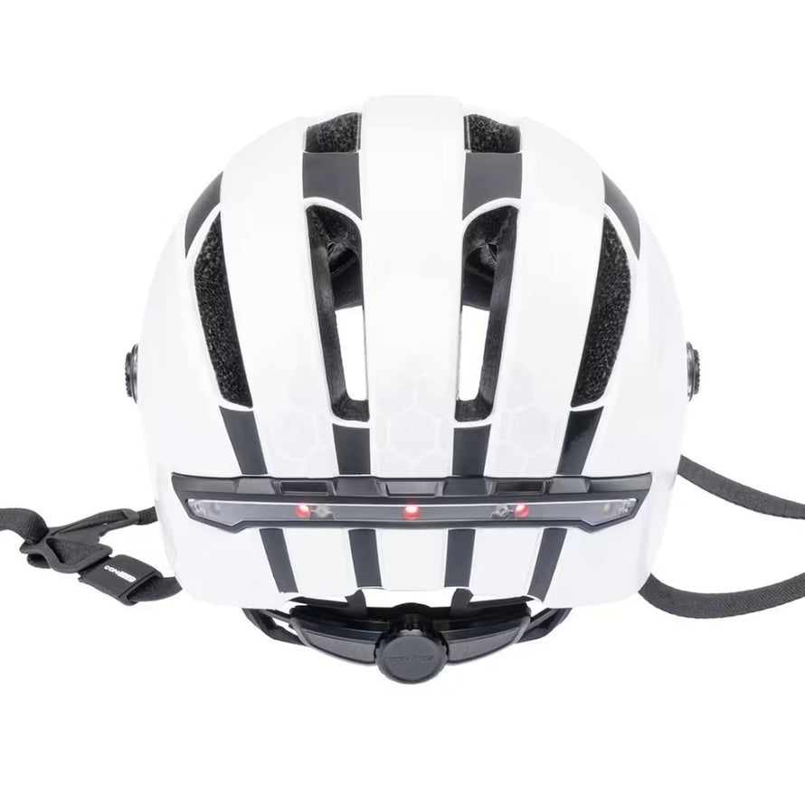 Casque vélo Contex Como 33 blanc avec leds clignotants intégrés pour sécurité et confort optimal