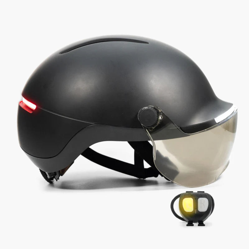 Casco da bici con visiera luminosa e indicatori di direzione – Overade Life