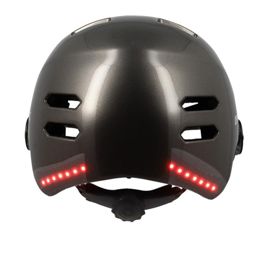Optimiz Fahrradhelm mit Visier und integrierten Blinkleuchten