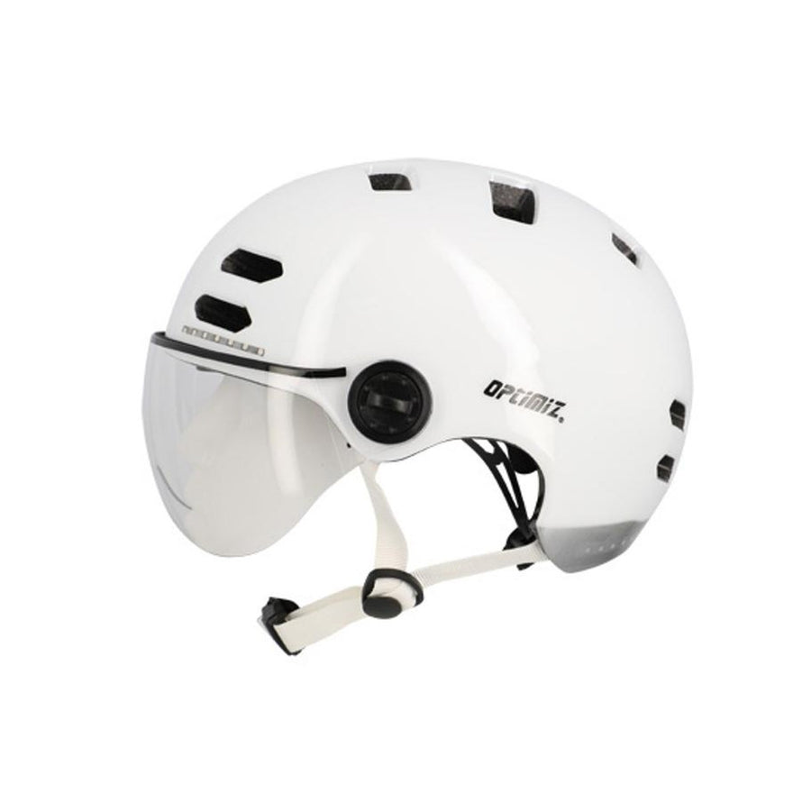Casque vélo Optimiz à visière avec clignotants LED intégrés et commande ergonomique pour sécurité urbaine