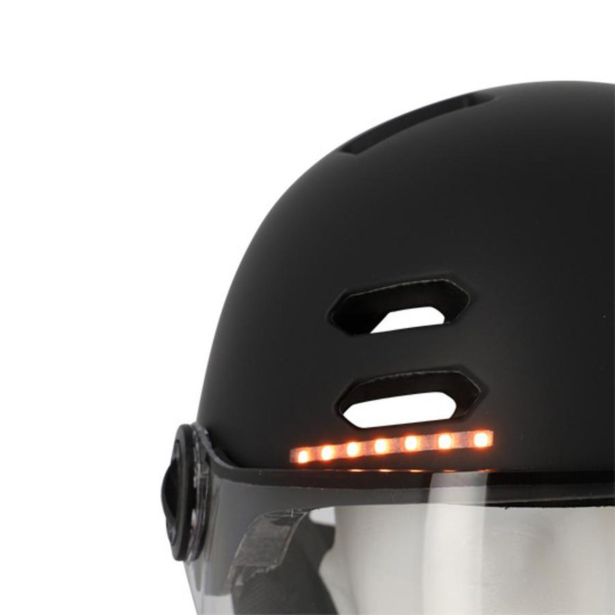 Casque vélo Optimiz à visière avec clignotants LED intégrés et télécommande pour sécurité urbaine