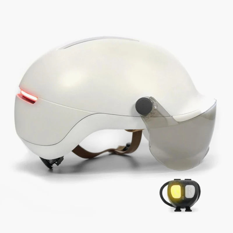 Casco da bici con visiera luminosa e indicatori di direzione – Overade Life