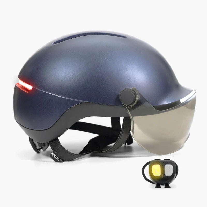 Casco da bici con visiera luminosa e indicatori di direzione – Overade Life