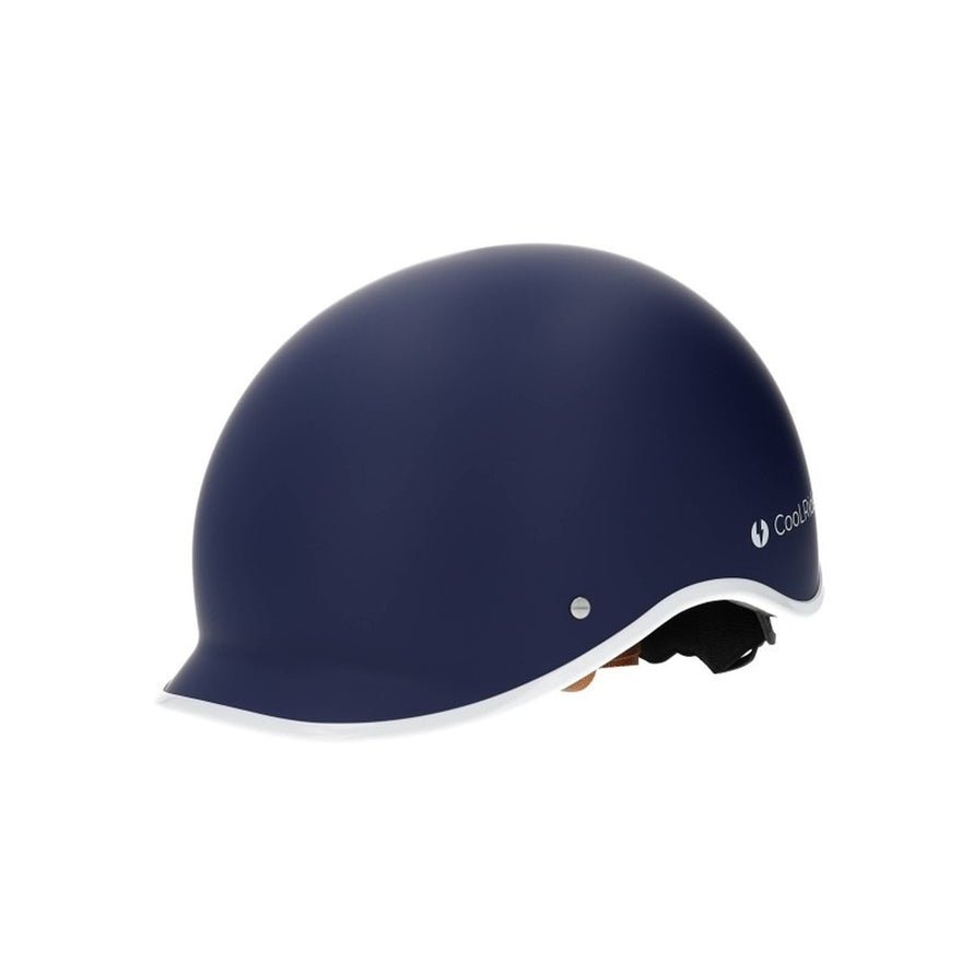 Stadsfietshelm Coolride Headlock marineblauw mat met vizier voor comfort en veiligheid in de stad