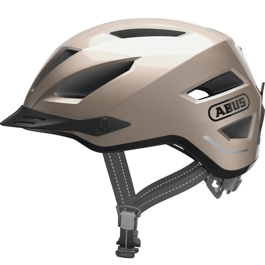 Vue de côté du casque vélo Abus Pedelec 2.0 Ace champagne