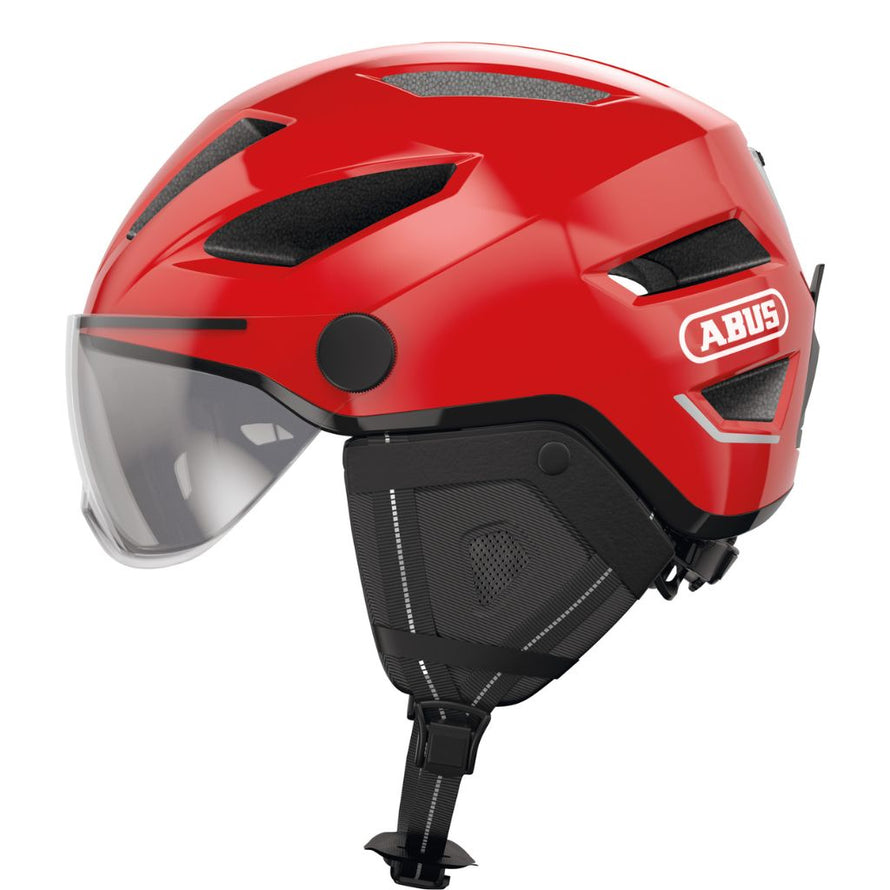 abus fahrradhelm mit regenschutz ABUS Pedelec 2.0 Ace Grauer Helm mit Rücklicht für Citybike