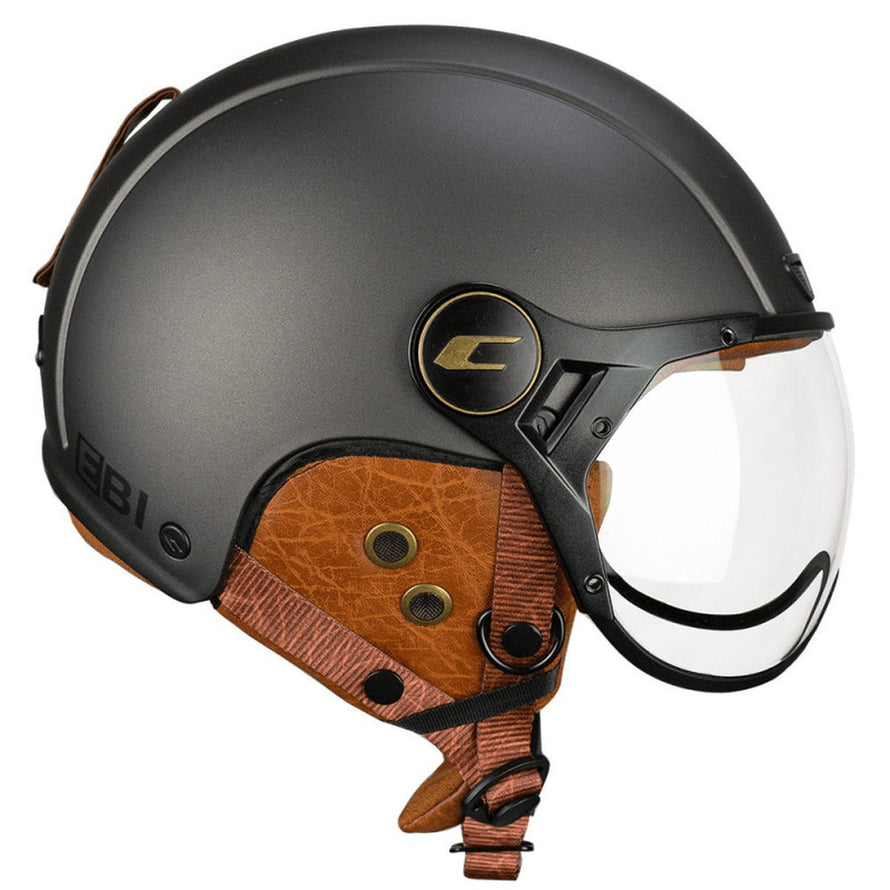 Casque vélo vintage CGM EBI avec visière, marque 20, pour un style rétro et une protection fiable
