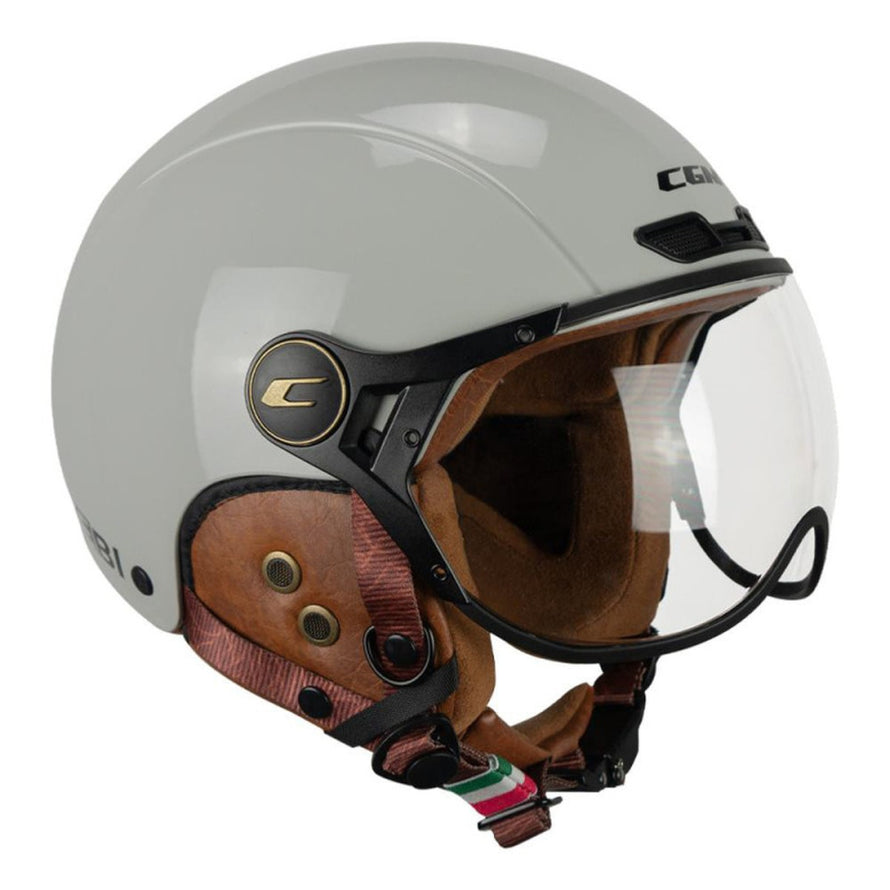 Casque vélo vintage CGM EBI avec visière, modèle 20, alliant protection et style rétro élégant
