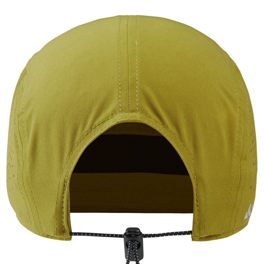 Casquette Vaude Scopi Cap 5 panels jaune moutarde, légère et respirante pour cyclisme et activités outdoor