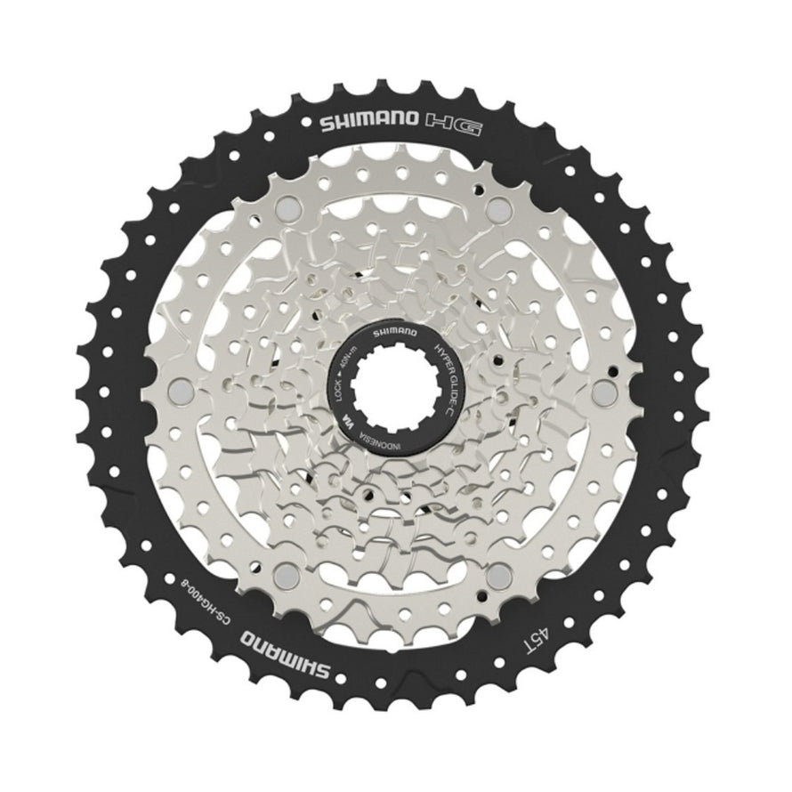 Cassette velo Shimano CS-HG400-8 8 vitesses, precision et durabilite pour transmission velo