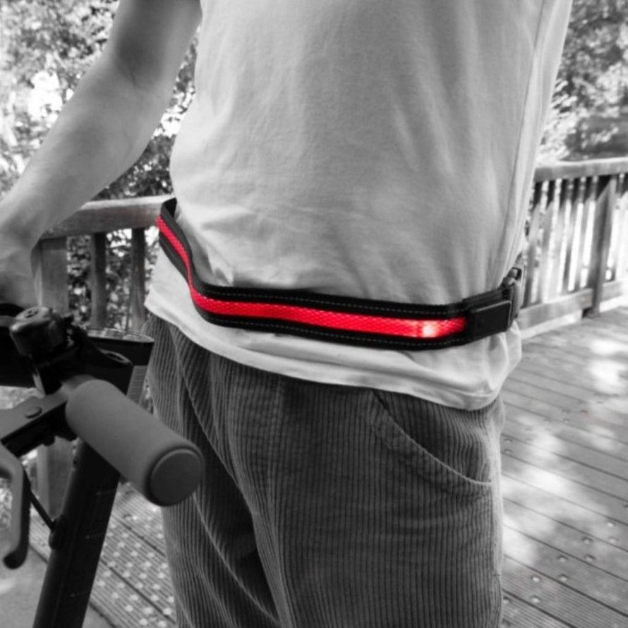 Ceinture Led USB Coolride avec bande lumineuse rouge pour cyclistes, sécurité et visibilité améliorées en extérieur