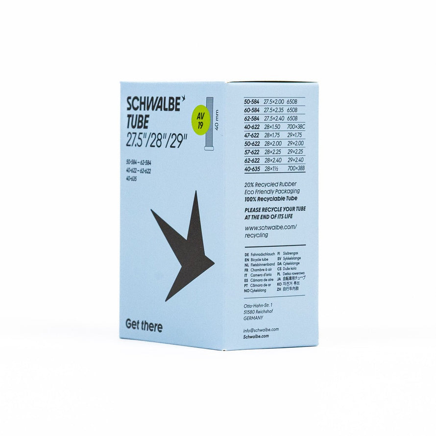 Chambre a air Schwalbe pour velo 27.5 29 pouces 1.50-2.40 avec valve Schrader compatible
