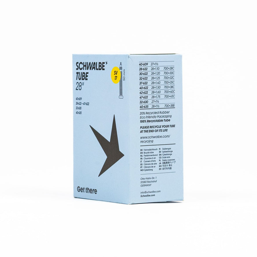 Chambre a air velo Schwalbe 700 28 29 pouces avec emballage eco durable et details techniques