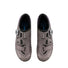 Vue dessus des chaussures gravel femme Shimano SH-RX600 SPD avec fermeture BOA et design camouflage
