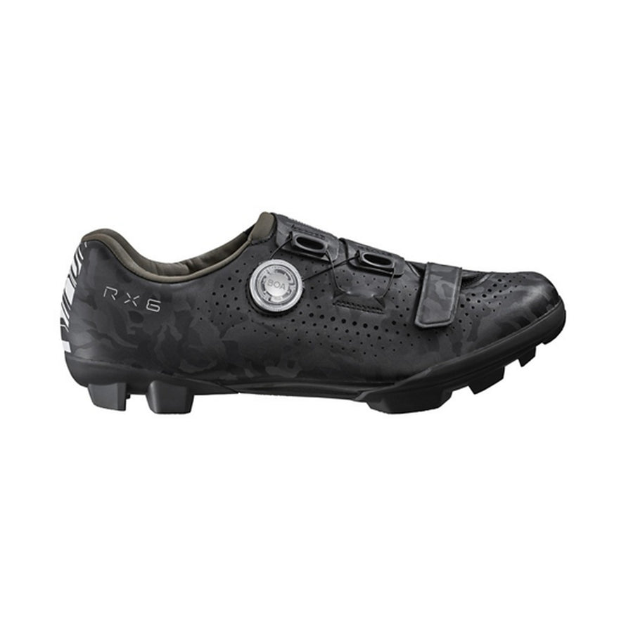 Chaussures gravel homme Shimano SH-RX600 SPD noires, confort et maintien pour cyclisme tout-terrain performant