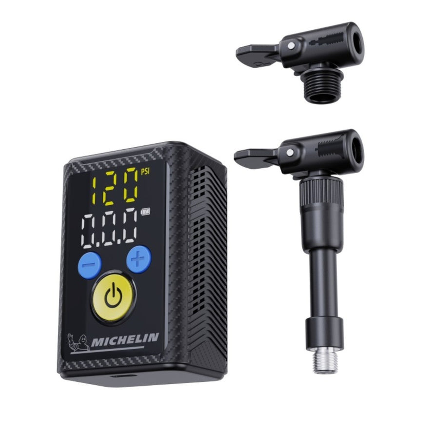 Compresseur velo Michelin Mini Ultra Compact AIR PRO portable avec ecran digital pour un gonflage rapide et precis