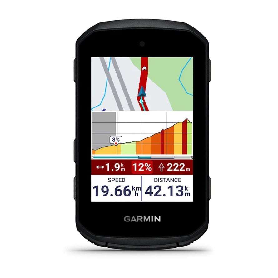 Compteur GPS Garmin Edge 550 affichant navigation et profil daltitude pour cyclisme precise
