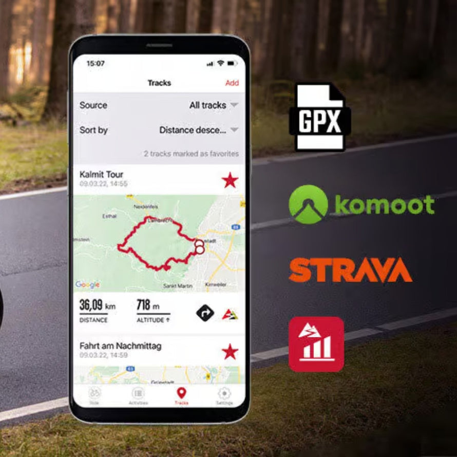 Application mobile compatible avec compteur Sigma Rox 11.1 EVO pour suivi GPS et import de traces