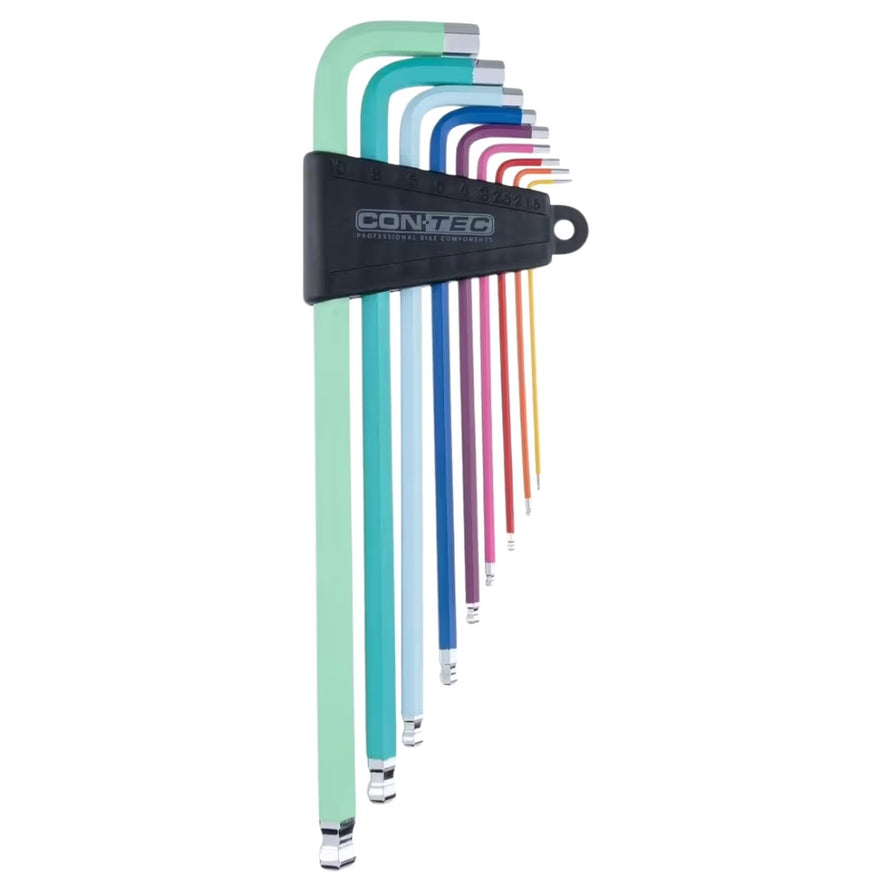 Jeu de clés hexagonales colorées pour vélo Contec TFM-265, outil essentiel pour maintenance vélo