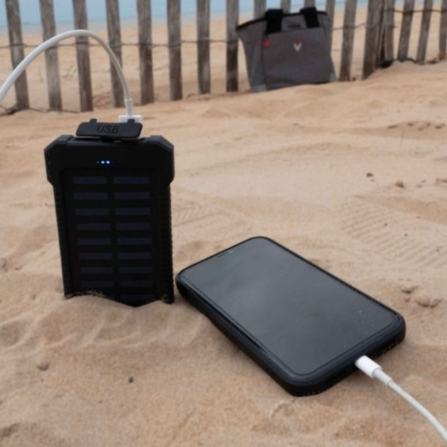 externer akku für fahrradbeleuchtung Solar-Fahrradbatterie 10.000 mAh mit Smartphone-Halterung