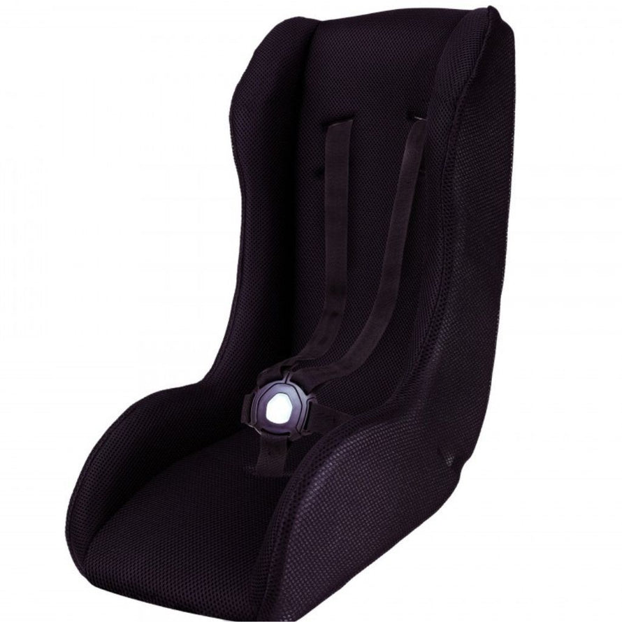 Coque réductrice pour remorque ou vélo cargo, pour bébé de 7 à 18 mois, noire, en polaire. 