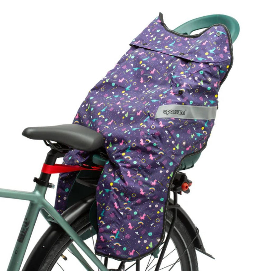 Protection pluie et froid Opossum Magic Galaxy pour siège vélo arrière, couverture chaude et douillette