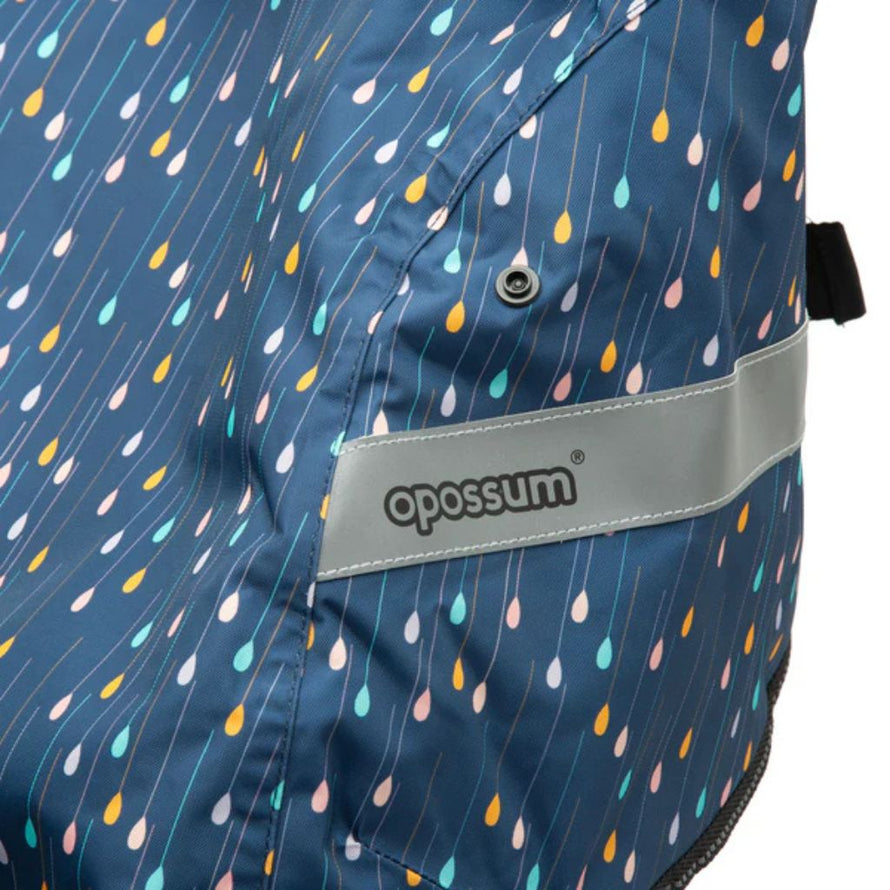 Détail logo réfléchissant sur coque thermique Opossum Splash, visibilité renforcée à vélo