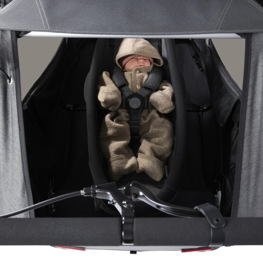 Couchette Yuuna Croozer pour remorque vélo, idéale pour le confort et la sécurité des nouveau-nés en balade