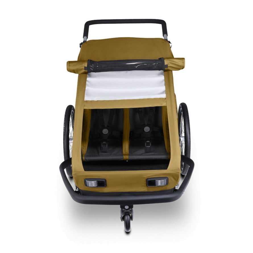 Remorque velo double Croozer Kid Ellma 3-en-1 avec kit jogging pour enfants en balade et sport
