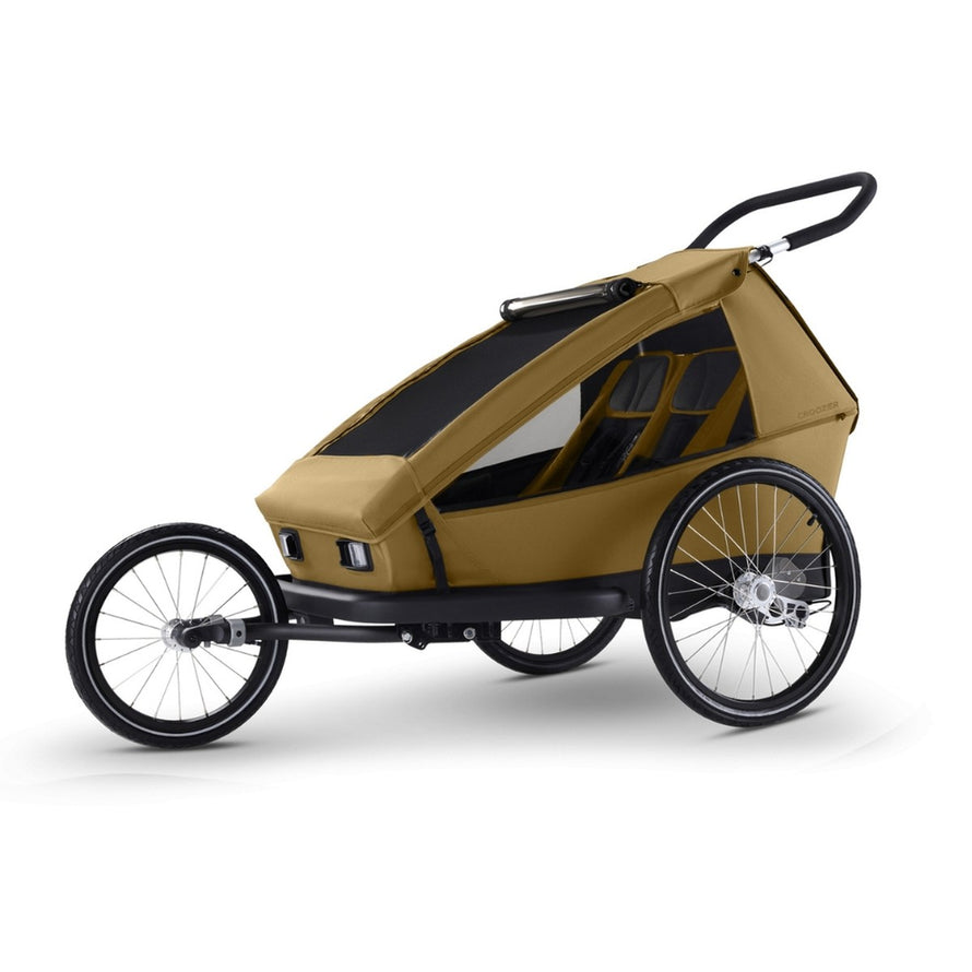 Remorque vélo Croozer Kid Ellma 2 places avec kit jogging, polyvalente pour balade et jogging en toute sécurité