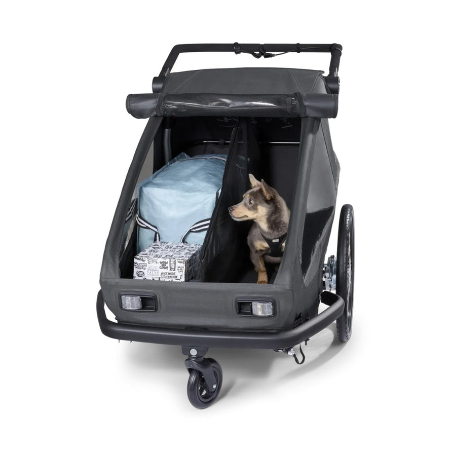 Module cargo pliable Croozer Yuuna pour remorque vélo avec espace pour transporter bagages et animaux