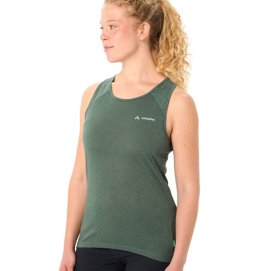 Debardeur Vaude Femme Sveit Top III vert fonce, leger et confortable pour cyclisme et activites sportives
