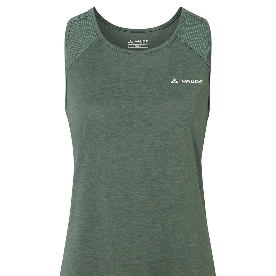 Debardeur Vaude Femme Sveit Top III vert olive, léger et confortable pour vélo et activités sportives