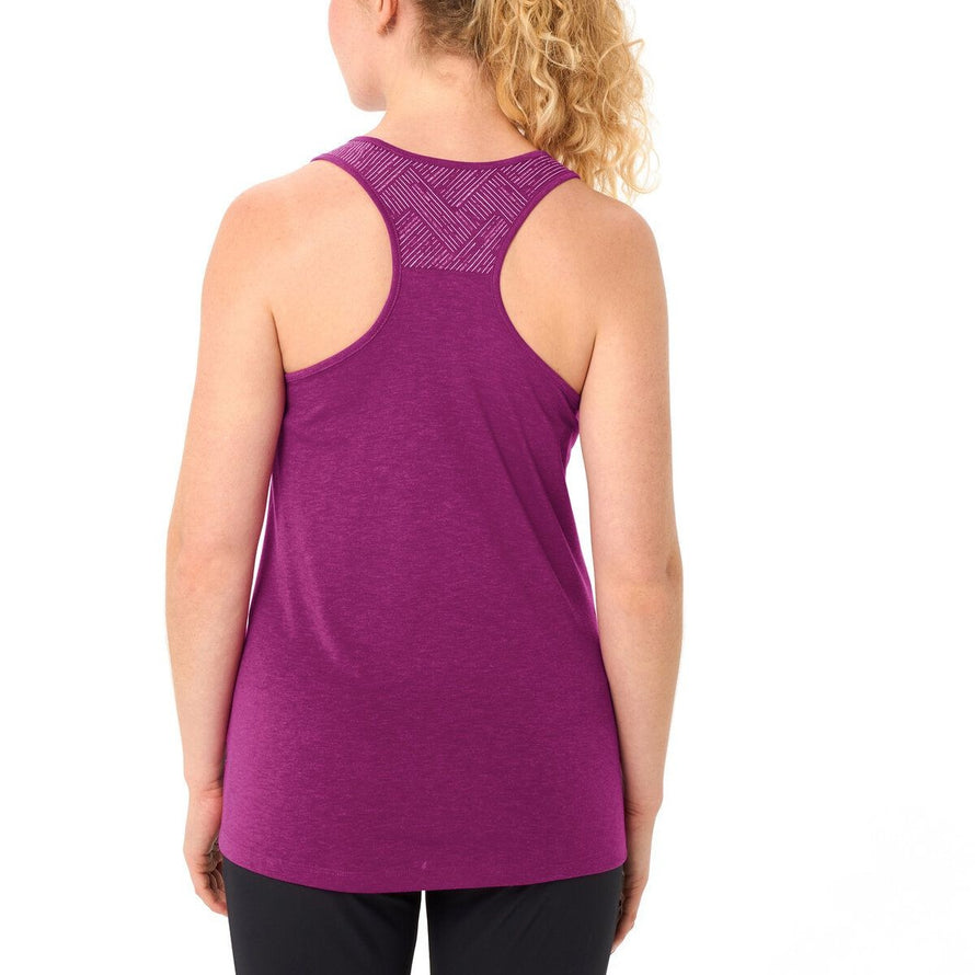 Debardeur Vaude Femme Sveit Top III violet avec dos en mesh graphique pour un confort optimal en cyclisme