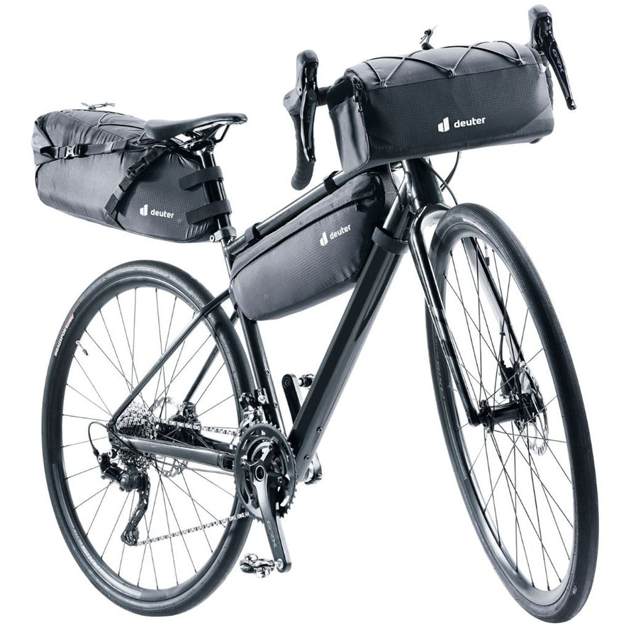 Sacoche cadre bikepacking Deuter Mondego noire, idéale pour transporter l'essentiel en toute légèreté
