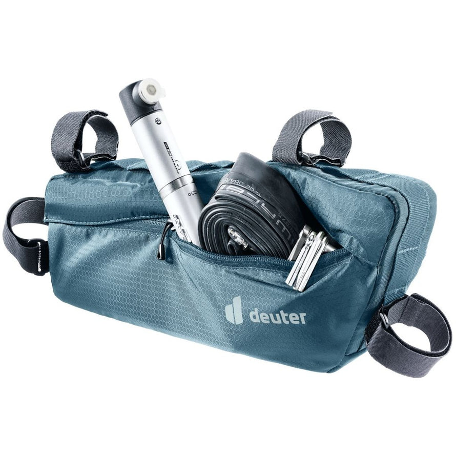 Sacoche de cadre bikepacking Deuter Mondego turquoise, légère et fonctionnelle pour vos trajets à vélo