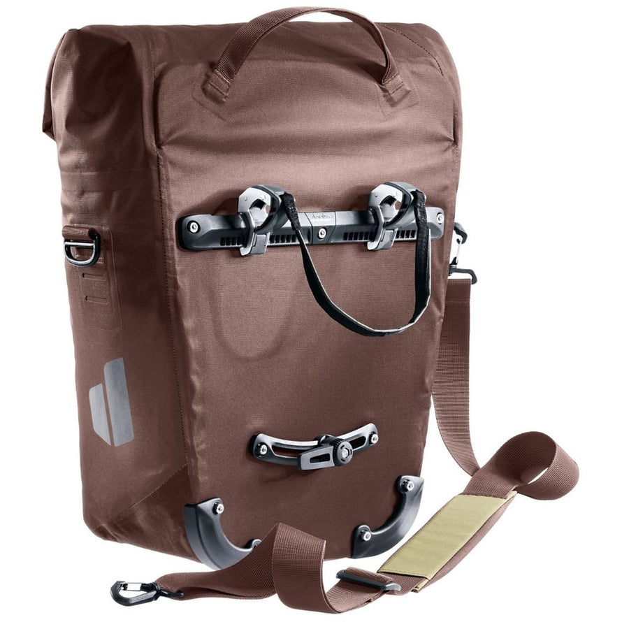 Sacoche de vélo Deuter Mainhattan 17 + 10 marron avec fixation ajustable et robuste pour usage urbain