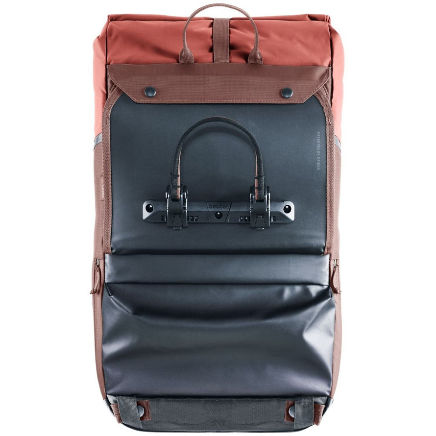 Sacoche velo Deuter Xberg 25 terracotta et noir avec fixation velo robuste et design moderne