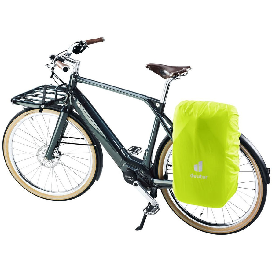 Sacoche vélo Deuter Xberg 25 avec housse imperméable jaune pour protection optimale