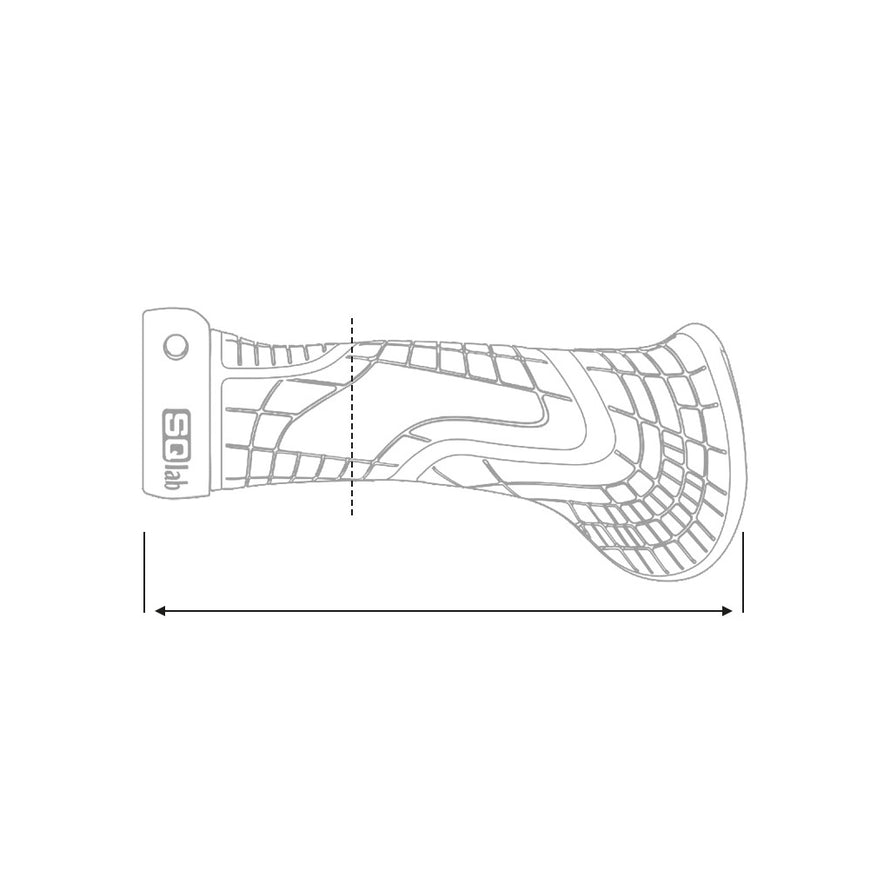 Schéma dimension poignée vélo ergonomique 702 SQlab