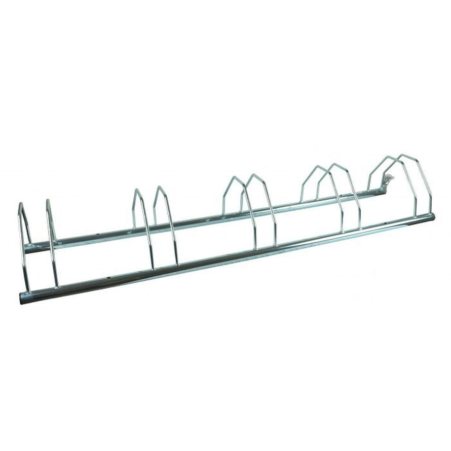 Range vélo au sol pour 5 vélos de la marque distri_bike, support robuste et pratique pour rangement