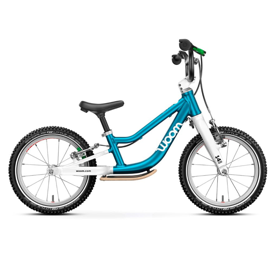 draisienne securisante woom go 1 plus cadre bas metallic blue
