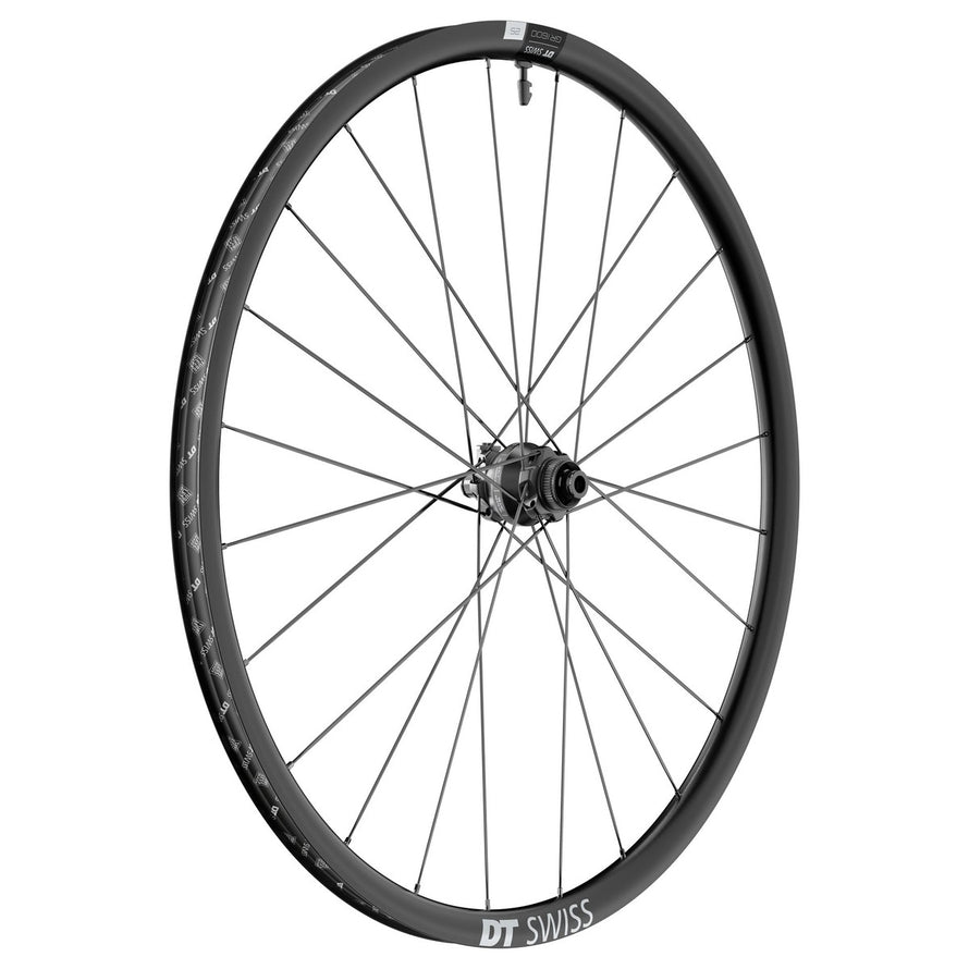 Roue avant DT Swiss GR 1600 Spline pour vélo gravel avec moyeu dynamo et frein à disque tubeless ready